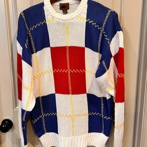 Vintage Boston Traders Men’s XL - Colorful Checkered Sweater